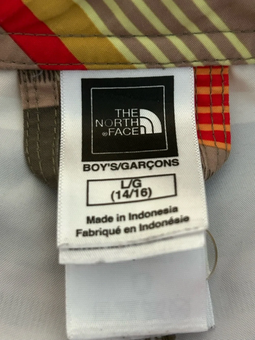 The North Face Board Shorts Tan Multi Stripes Size 14 / 16 Boys
